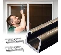 Kit de herrajes dorados para puerta corredera de granero, sistema de doble pista oculto para techo/paredes, mecanismo de cierre suave, riel de puerta de bolsillo, solución de montaje de aluminio de
