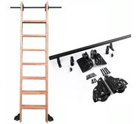 Kit de herrajes for escalera corrediza - Juego completo, riel rodante de 2 m for uso en interiores, hogar y oficina, escalera incluida, instalación fácil y duradera