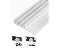 Kit de herrajes for puerta corredera de triple riel, rieles de aluminio, derivación ajustable de 3 paneles de montaje empotrado for armario, divisor de habitación, puertas de gabinete(71in/180cm)