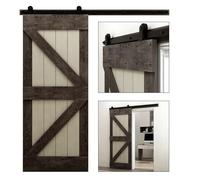 Kit de herrajes for puertas corredizas granero, riel 122 cm a 610, industrial, colgador rodillos estilo T for madera individuales 4 a 13 pies Suave y silencioso(ONLY Rollers)