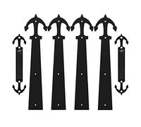 Kit De Herrajes for Puertas De Garaje De Acero De 6 Piezas, Manija Decorativa for Bisagras De Puertas De Garaje, Que Se Utiliza De Metal, Puertas De Madera, Etc.(Anchor)