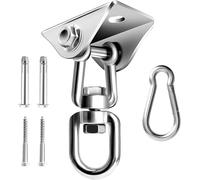Kit de herrajes giratorios de 360° de alta resistencia, placa de fijación de columpio de madera y hormigón para sillas y sacos de arena, color plateado, 98 x 70 mm