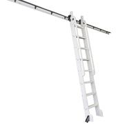 Kit de herrajes para Escalera corredera retráctil con Ruedas para bibliotecas, Ruedas de Suelo con Freno, Kit de riel para Escalera para armarios y bodegas (Escalera no incluida) (Kit de RIE