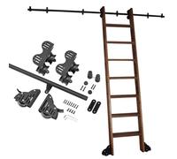 Kit de herrajes para escalera corrediza de acero resistente de 100 a 720 cm - Riel deslizante completo (sin escalera) para escaleras de loft, oficina(240cm Kit de pista)