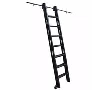 Kit de herrajes para escalera de 1 a 6 m, rieles móviles ajustables para el hogar/ático, sistema de riel de puerta corredera de granero (escalera no incluida)