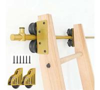 Kit de herrajes para escalera de biblioteca con rieles deslizantes silenciosos - Sin escalera | Riel deslizante con ruedas de frenado | Para interiores/áticos(Non-telescopic,610cm Kit de pista)