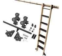 Kit de herrajes para escalera de biblioteca con ruedas, riel deslizante de 1-7,2m, multiusos para desván/estanterías/almacenes, rodillo superior telescópico (sin escaleras)(300cm Kit de pista)