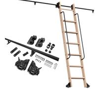 Kit de herrajes para escalera de biblioteca de alta resistencia con capacidad para 150kg guía deslizante de acero al carbono para escaleras de loft estanterías(sin escaleras)(200cm Kit de pista)