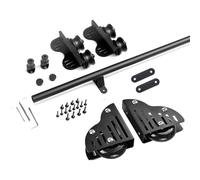 Kit de herrajes para Escalera de Biblioteca Deslizante: riel/guía de Tubo Redondo de Acero Negro con Ruedas para el Suelo, Kit de herrajes para Escalera telescópica de 100-720 cm (Escalera n