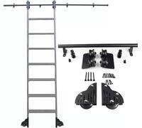 Kit de herrajes para escalera de biblioteca rodante,rieles deslizantes para casa/loft,sistema móvil ajustable de 1 a 6 metros,herrajes para puerta de granero (no incluye es(Size:10ft/300cm Track kit)