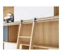 Kit De Herrajes Para Escalera Deslizante De Biblioteca, Accesorios De Herrajes Para Puertas Correderas, Riel De Acero Inoxidable Resistente Para Escalera Corrediza(100cm(3.3 ft) track)
