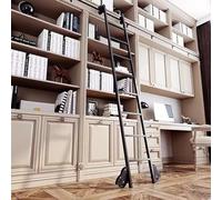 Kit de herrajes para Escalera Deslizante de Biblioteca con riel Circular, Kit de riel para Escalera de Biblioteca de 3,3 a 24 pies con Ruedas (Escalera no incluida) (Kit de riel de 13 pies/4