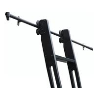 Kit de herrajes para escalera deslizante de biblioteca con ruedas (sin escalera), kit de herrajes para biblioteca deslizante de tubo redondo de 3,3 a 24 pies, rodillo de piso con freno, riel