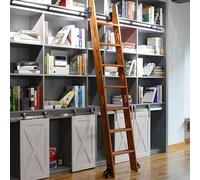 Kit de herrajes para escalera deslizante de biblioteca negra (sin escalera) | Kit completo de riel en acero al carbono resistente para altillo, ático, nevera de vino(300cm Kit de pista)