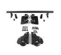 Kit de herrajes para escalera enrollable de acero al carbono negro Riel deslizante para escalera móvil con ruedas con freno inferior para hogar/loft/biblioteca (sin escaleras)(732cm Kit de pista)