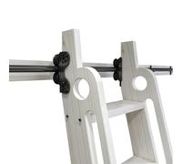 Kit de herrajes para escalera rodante Kit de herrajes para escalera deslizante de biblioteca (sin escalera) Riel/riel redondo negro de 100 cm a 6 m + accesorios de extensión, para el hogar/i