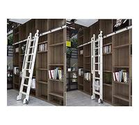 Kit De Herrajes Para Escaleras Corredizas: Rieles Deslizantes Para Estanterías, Kit De Herrajes Para Puertas Corredizas, Accesorios Para Rieles Móviles Para Bibliotecas(700cm(23 ft) track kit)