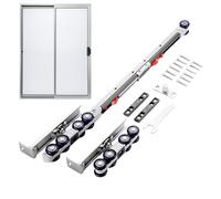 Kit de herrajes para puerta corredera de diseño elegante, de rodillos de riel de puerta, herrajes para puertas correderas de acero inoxidable, kit de puerta corredera fácil de instalar para