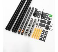 Kit de herrajes para puerta corredera de granero de aluminio invisible de cierre suave, sistema de riel oculto para puerta de derivación con guía de suelo y conjunto de rodillo de deslizamiento