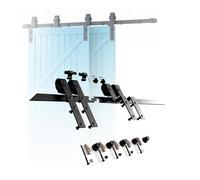 Kit de herrajes para puerta corredera de granero, diseño que ahorra espacio para una fácil instalación en garajes, armarios, establos, juego completo para un funcionamiento suave