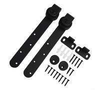 Kit de herrajes para puerta corredera de granero para puertas de gabinete, juego de rieles de acero al carbono con rodillos grandes suaves y silenciosos, riel resistente y sistema de polea para