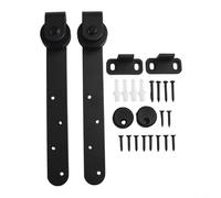 Kit de herrajes para puerta corredera de granero para puertas de gabinete, sistema de riel de acero al carbono de alta resistencia de 100 libras con rodillos silenciosos suaves, B