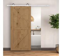 Kit de herrajes para puerta corredera HOMCOM, riel de acero al carbono para puerta corredera tipo granero, longitud en cm, blanco
