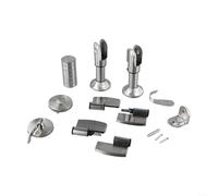 Kit de herrajes para puerta de baño de acero inoxidable fiable con bisagra pivotante y mecanismo de bloqueo completo (izquierda)