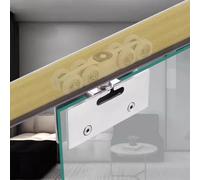 Kit de herrajes para puerta de granero de cierre suave, kit de riel de puerta corrediza personalizable, rieles de aluminio para puerta de bolsillo, fácil de instalar