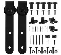 Kit de herrajes para puerta de granero, Kit de herrajes for puertas corredizas granero, kits resistentes for gabinete, juego rieles, suave, silencioso, fácil instalación, montaje