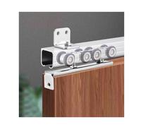 Kit de herrajes para Puertas correderas de Granero de 92 Pulgadas, Sistema de rieles deslizantes para armarios con Puertas de derivación, carros de 8 Ruedas, diseño Oculto, Ideal para armar
