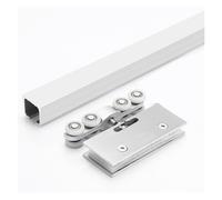 Kit de herrajes para Puertas correderas - Riel para Puertas empotradas de Montaje en Techo para Aberturas de 24 a 120 Pulgadas, Rodillos Suaves, Ideal para la instalación en armarios y Vest