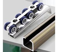 Kit de Herrajes para Puertas Corredizas de Madera 1-6.6 m Rieles Puertas Correderas de Aleación de Aluminio con Ruedas para Puerta de Granero/Clóset/Armario Montaje en Techo(3.9m/12.8ft)