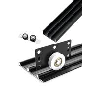 Kit de herrajes para Puertas corredizas de Triple riel - Rieles de Aluminio de Alta Resistencia para armarios, separadores de ambientes y Puertas de gabinetes - Derivación ajustabl