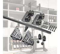 Kit de herrajes para riel de deslizamiento de escalera móvil de librería,con polea de rodadura en el suelo(sin escalera),Kit de herrajes para escalera de deslizamiento integral de librería/guardarropa