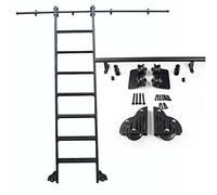 Kit de herrajes para riel Deslizante de Escalera de Biblioteca rodante, Tubo Redondo de Acero al Carbono | Riel de Escalera Deslizante para Biblioteca, Escalera, Armario, Barra, Sistema de r