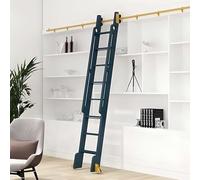 Kit de herrajes para rieles deslizantes de rodillos metálicos de 1 a 7,3 metros - Riel colgante para escalera de biblioteca (escalera no incluida)(Telescopic,100cm Kit de pista)