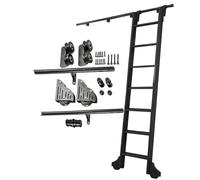 Kit de herrajes para toboganes de Biblioteca, Kit Completo de herrajes para toboganes de Biblioteca con riel rodante, con Ruedas para el Suelo (Escalera no incluida) (Kit de riel de 300 cm/1