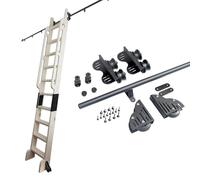 Kit de herrajes retráctiles para puerta corredera con riel de tubo redondo para un funcionamiento suave