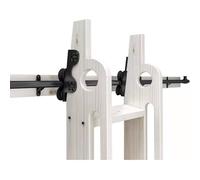 Kit de herrajes rodantes tensables Stand Up para escalera de biblioteca, riel deslizante negro, kit de escalera de 3.3 a 20 pies, kit de riel deslizante telescópico, kit de riel de extensión