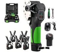 Kit de Herramienta de Abocardado Automático, Herramienta de Abocardado Inalámbrica Para Tubos de Cobre de 1/4 a 3/4 Pulgada, Cono Excéntrico de 45° con 5 Abrazaderas, Expansor de Tubos Eléctrico