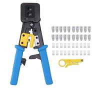 Kit de herramienta de enggir de Ethernet RJ45 RJ12 RJ11 Crimidor portátil Conector con stripper de cable de red para conexiones de red de cable de datos