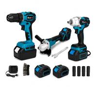 Kit de herramientas 3 en 1, taladro, destornillador, amoladora | Juego de herramientas eléctricas a batería de 68 V para bricolaje, desatornillador de pernos y trabajos en casa