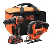 Kit de herramientas Black & Decker Taladro Percutor y Sierra de Calar 18V 1,5Ah