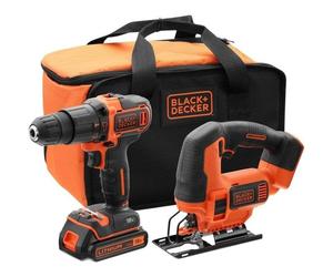 Kit de herramientas Black & Decker Taladro Percutor y Sierra de Calar 18V 1,5Ah