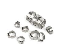 Kit de herramientas de 130 abrazaderas de manguera de una sola oreja, de 7 a 21 mm, de acero inoxidable 304.(130pcs)