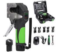 Kit de herramientas de abocardado automático, herramienta de abocardado de tubos de cobre HVAC inalámbrico con cono excéntrico de 45° y 5 abrazaderas, expansor de tubo eléctrico con batería recargable