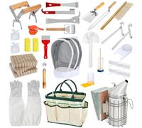 Kit de Herramientas de Apicultura con Bolsa de Almacenamiento, Suministros de Apicultura, Herramientas y Accesorios, Kit de Ahumador de Abejas para Apicultura para Principiantes y Profesionales