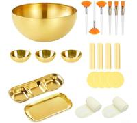 Kit de herramientas de aplicación facial con cuencos de acero inoxidable y 26 piezas de accesorios de plástico de nailon para mantenimiento de belleza en el hogar