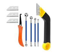 Kit de herramientas de calafateo - Elegant Sturdy Sleek, Herramienta de eliminación de masilla, herramientas de acabado y 10, piezas raspador removedor para ventana | Multiusos al aire libre Utilidad